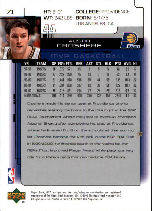 A8481- 2002-03 Upper Deck MVP Basketball #s 1-220 -You Pick- 15+ FREE US SHIP - Picture 143 of 439