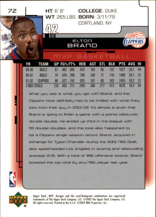 A8481- 2002-03 Upper Deck MVP Basketball #s 1-220 -You Pick- 15+ FREE US SHIP - Picture 145 of 439