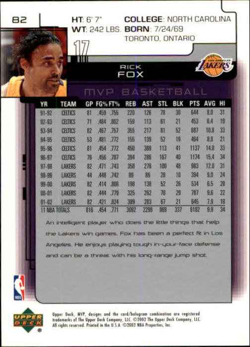 A8481- 2002-03 Upper Deck MVP Basketball #s 1-220 -You Pick- 15+ FREE US SHIP - Picture 165 of 439
