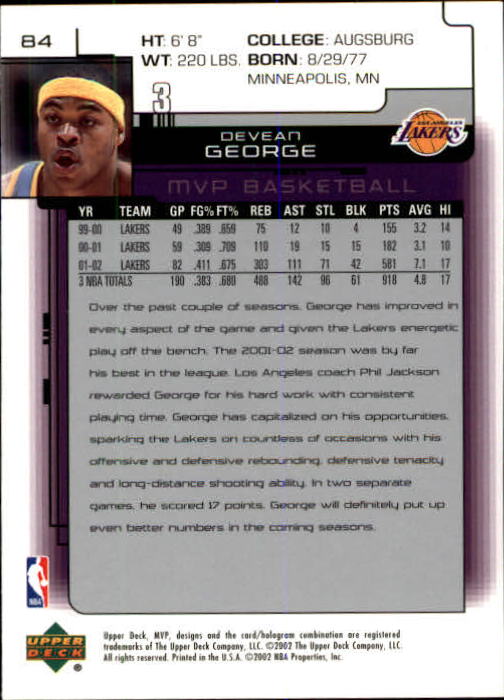 A8481- 2002-03 Upper Deck MVP Basketball #s 1-220 -You Pick- 15+ FREE US SHIP - Picture 167 of 439