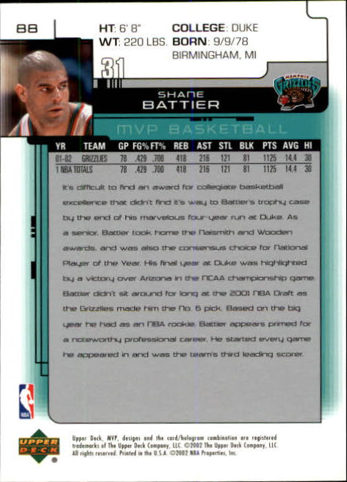 A8481- 2002-03 Upper Deck MVP Basketball #s 1-220 -You Pick- 15+ FREE US SHIP - Picture 175 of 439