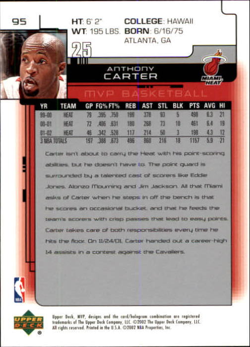 A8481- 2002-03 Upper Deck MVP Basketball #s 1-220 -You Pick- 15+ FREE US SHIP - Picture 189 of 439