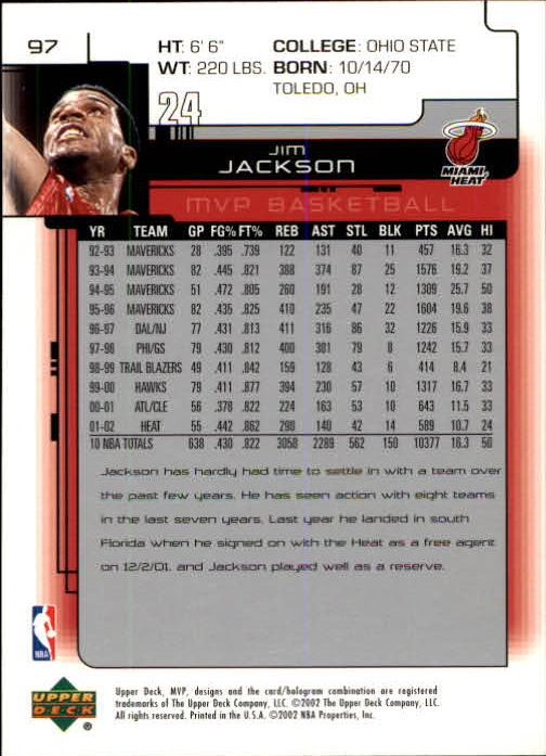 A8481- 2002-03 Upper Deck MVP Basketball #s 1-220 -You Pick- 15+ FREE US SHIP - Picture 193 of 439