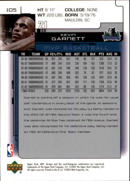 A8481- 2002-03 Upper Deck MVP Basketball #s 1-220 -You Pick- 15+ FREE US SHIP - Picture 209 of 439