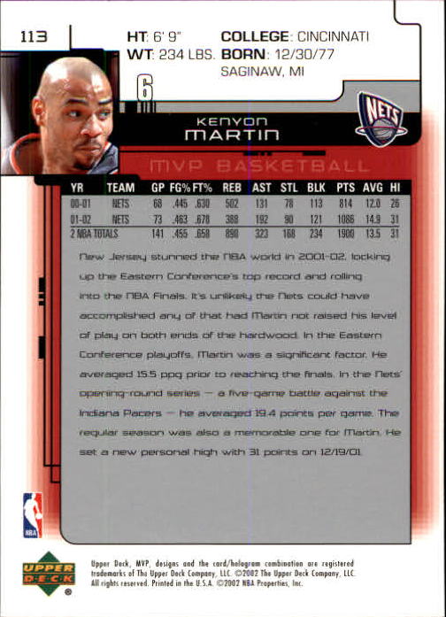 A8481- 2002-03 Upper Deck MVP Basketball #s 1-220 -You Pick- 15+ FREE US SHIP - Picture 225 of 439