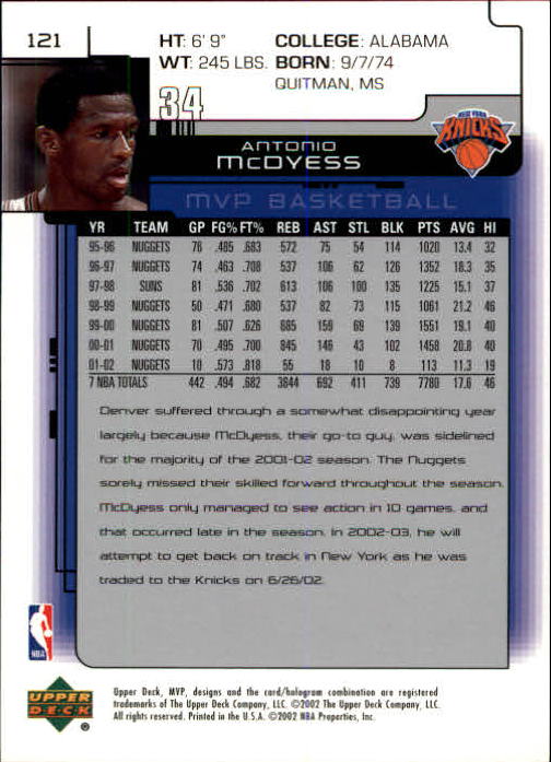 A8481- 2002-03 Upper Deck MVP Basketball #s 1-220 -You Pick- 15+ FREE US SHIP - Picture 241 of 439