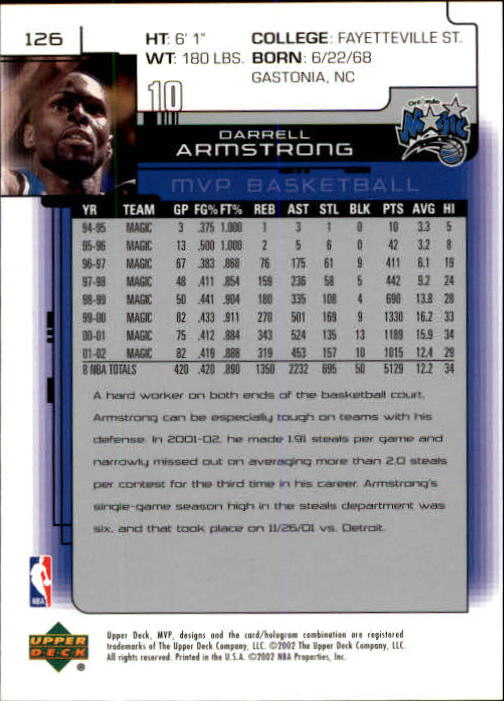 A8481- 2002-03 Upper Deck MVP Basketball #s 1-220 -You Pick- 15+ FREE US SHIP - Picture 251 of 439