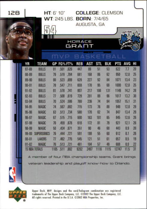 A8481- 2002-03 Upper Deck MVP Basketball #s 1-220 -You Pick- 15+ FREE US SHIP - Picture 255 of 439