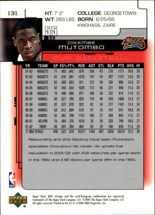 A8481- 2002-03 Upper Deck MVP Basketball #s 1-220 -You Pick- 15+ FREE US SHIP - Picture 261 of 439
