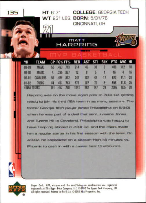A8481- 2002-03 Upper Deck MVP Basketball #s 1-220 -You Pick- 15+ FREE US SHIP - Picture 269 of 439