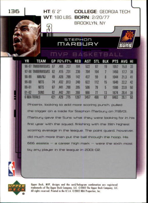 A8481- 2002-03 Upper Deck MVP Basketball #s 1-220 -You Pick- 15+ FREE US SHIP - Picture 271 of 439
