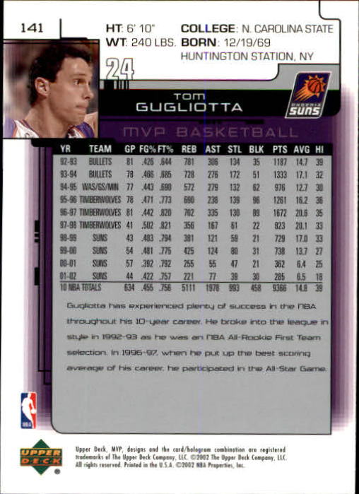 A8481- 2002-03 Upper Deck MVP Basketball #s 1-220 -You Pick- 15+ FREE US SHIP - Picture 281 of 439
