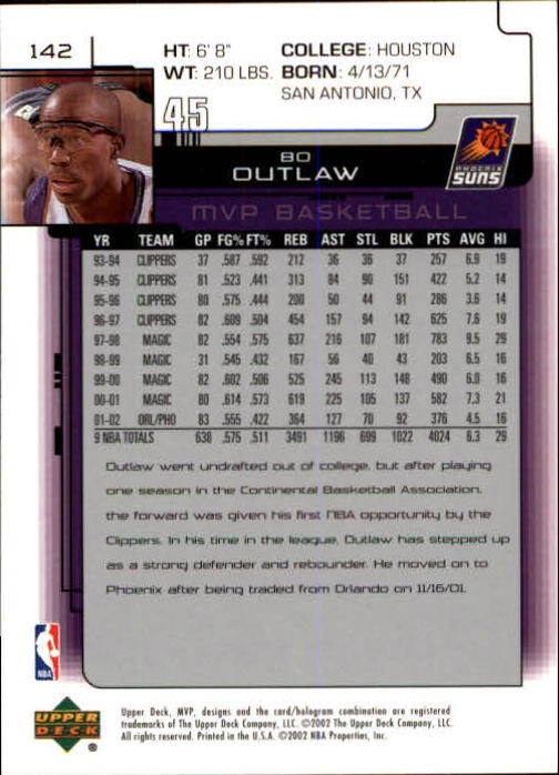 A8481- 2002-03 Upper Deck MVP Basketball #s 1-220 -You Pick- 15+ FREE US SHIP - Picture 283 of 439