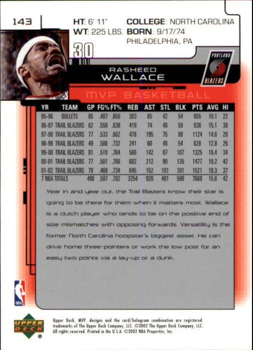 A8481- 2002-03 Upper Deck MVP Basketball #s 1-220 -You Pick- 15+ FREE US SHIP - Picture 285 of 439