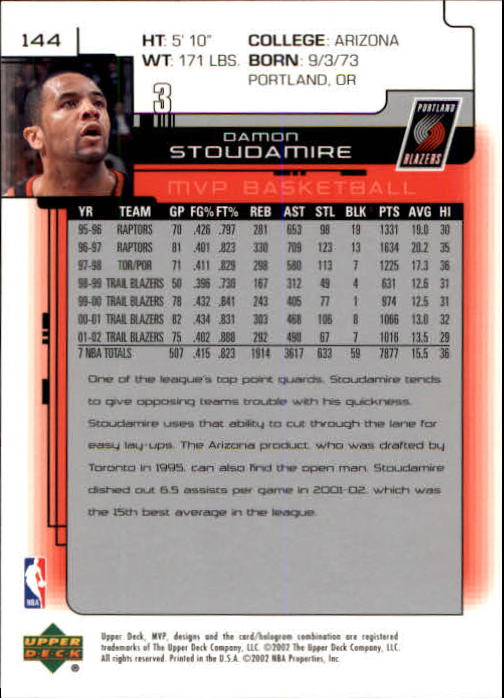 A8481- 2002-03 Upper Deck MVP Basketball #s 1-220 -You Pick- 15+ FREE US SHIP - Picture 287 of 439