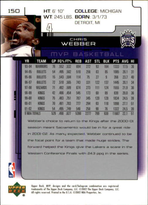 A8481- 2002-03 Upper Deck MVP Basketball #s 1-220 -You Pick- 15+ FREE US SHIP - Picture 299 of 439