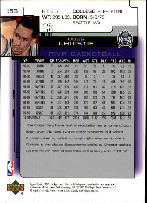 A8481- 2002-03 Upper Deck MVP Basketball #s 1-220 -You Pick- 15+ FREE US SHIP - Picture 305 of 439
