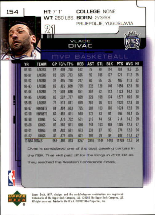 A8481- 2002-03 Upper Deck MVP Basketball #s 1-220 -You Pick- 15+ FREE US SHIP - Picture 307 of 439