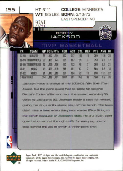 A8481- 2002-03 Upper Deck MVP Basketball #s 1-220 -You Pick- 15+ FREE US SHIP - Picture 309 of 439