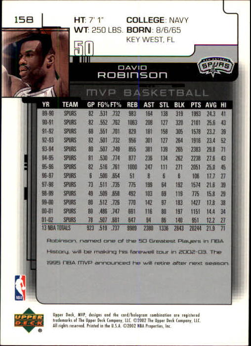 A8481- 2002-03 Upper Deck MVP Basketball #s 1-220 -You Pick- 15+ FREE US SHIP - Picture 315 of 439