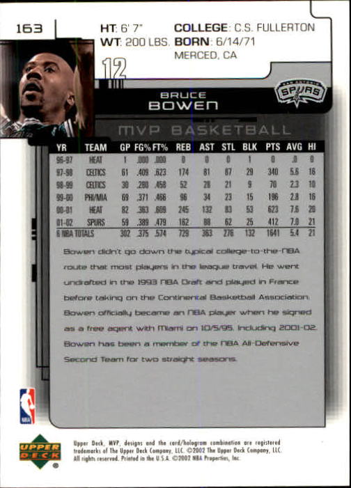 A8481- 2002-03 Upper Deck MVP Basketball #s 1-220 -You Pick- 15+ FREE US SHIP - Picture 325 of 439