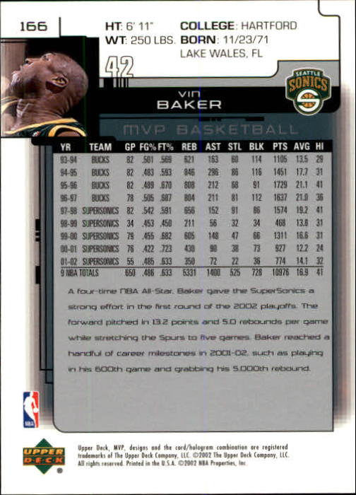 A8481- 2002-03 Upper Deck MVP Basketball #s 1-220 -You Pick- 15+ FREE US SHIP - Picture 331 of 439