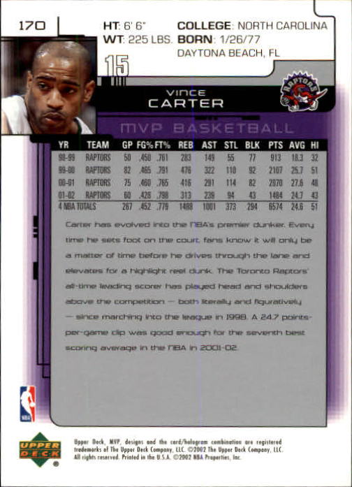 A8481- 2002-03 Upper Deck MVP Basketball #s 1-220 -You Pick- 15+ FREE US SHIP - Picture 339 of 439