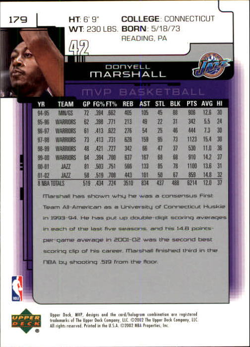 A8481- 2002-03 Upper Deck MVP Basketball #s 1-220 -You Pick- 15+ FREE US SHIP - Picture 357 of 439