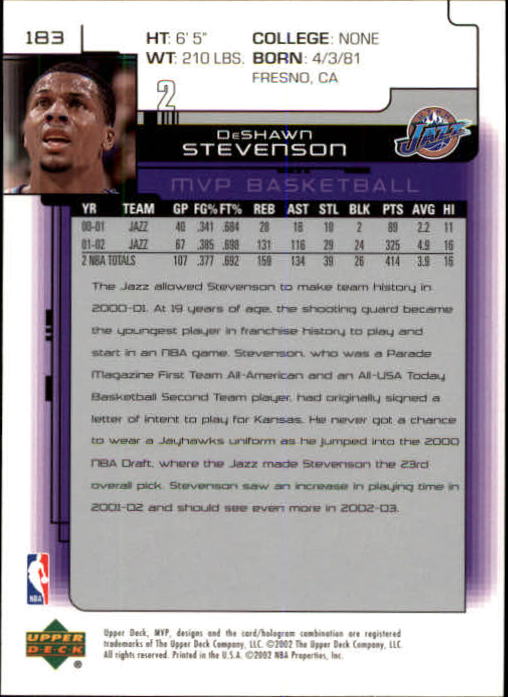 A8481- 2002-03 Upper Deck MVP Basketball #s 1-220 -You Pick- 15+ FREE US SHIP - Picture 365 of 439