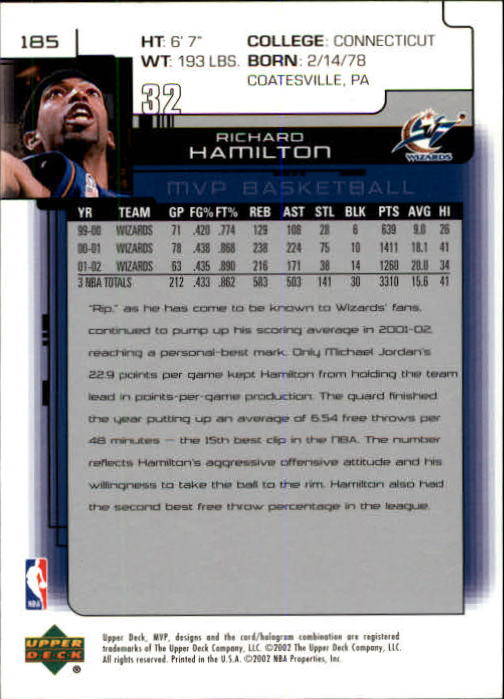 A8481- 2002-03 Upper Deck MVP Basketball #s 1-220 -You Pick- 15+ FREE US SHIP - Picture 369 of 439