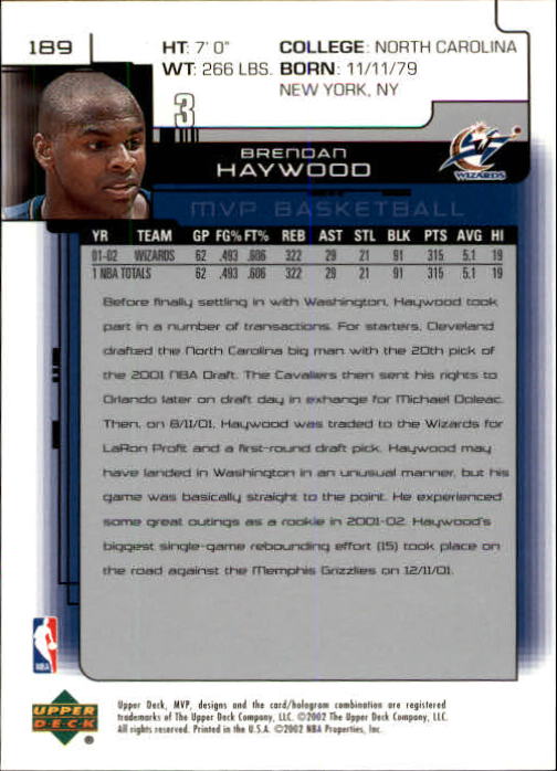A8481- 2002-03 Upper Deck MVP Basketball #s 1-220 -You Pick- 15+ FREE US SHIP - Picture 377 of 439