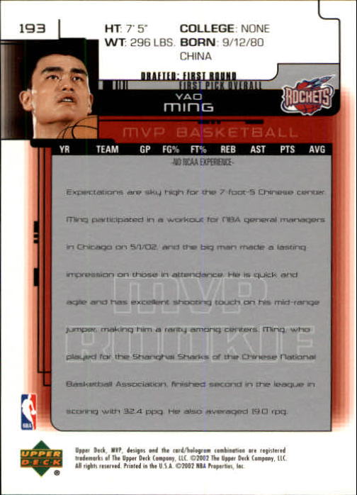 A8481- 2002-03 Upper Deck MVP Basketball #s 1-220 -You Pick- 15+ FREE US SHIP - Picture 385 of 439