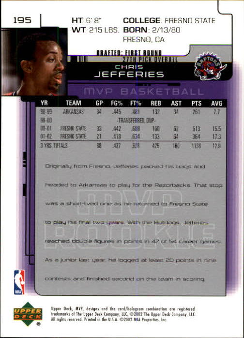 A8481- 2002-03 Upper Deck MVP Basketball #s 1-220 -You Pick- 15+ FREE US SHIP - Picture 389 of 439