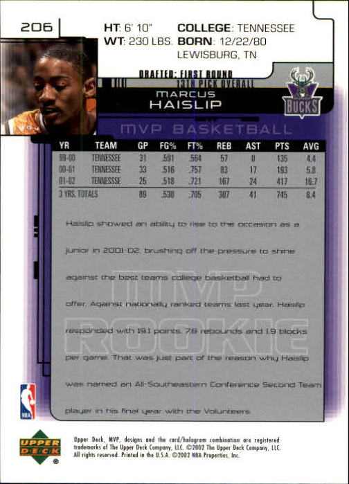 A8481- 2002-03 Upper Deck MVP Basketball #s 1-220 -You Pick- 15+ FREE US SHIP - Picture 411 of 439