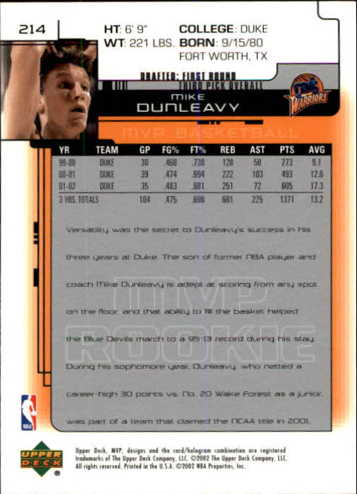 A8481- 2002-03 Upper Deck MVP Basketball #s 1-220 -You Pick- 15+ FREE US SHIP - Picture 427 of 439