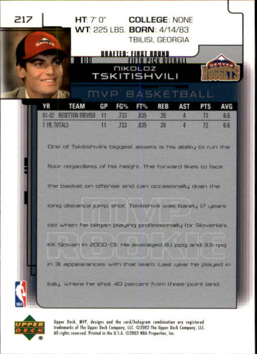 A8481- 2002-03 Upper Deck MVP Basketball #s 1-220 -You Pick- 15+ FREE US SHIP - Picture 433 of 439