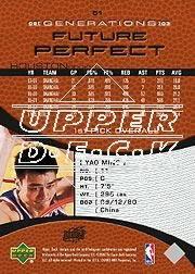 2002-03 Upper Deck Generations #51 Yao Ming RC back image