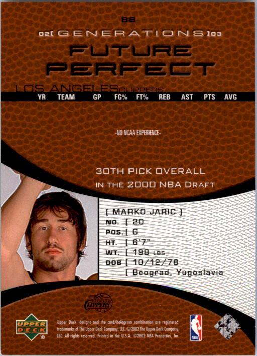 2002-03 Upper Deck Generations #88 Marko Jaric back image