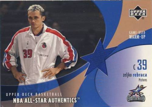 2002-03 Upper Deck All-Star Authentics Warm-Ups #ZRAW Zeljko Rebraca