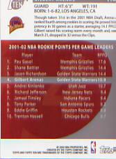 2002-03 Topps Ten #114 Gilbert Arenas back image