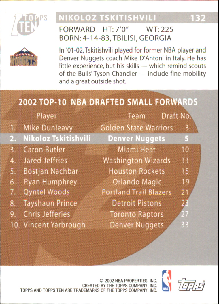 A1611- 2002-03 Topps Ten Bk Card #s 1-150 +Inserts -You Pick- 15+ FREE US SHIP - Picture 235 of 251