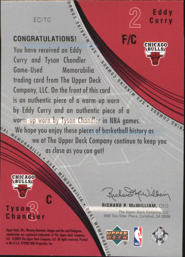 2002-03 SPx Winning Combos #ECTC Eddy Curry/Tyson Chandler back image