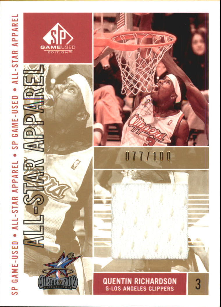 2002-03 SP Game Used All-Star Apparel Gold #QRAS Quentin Richardson