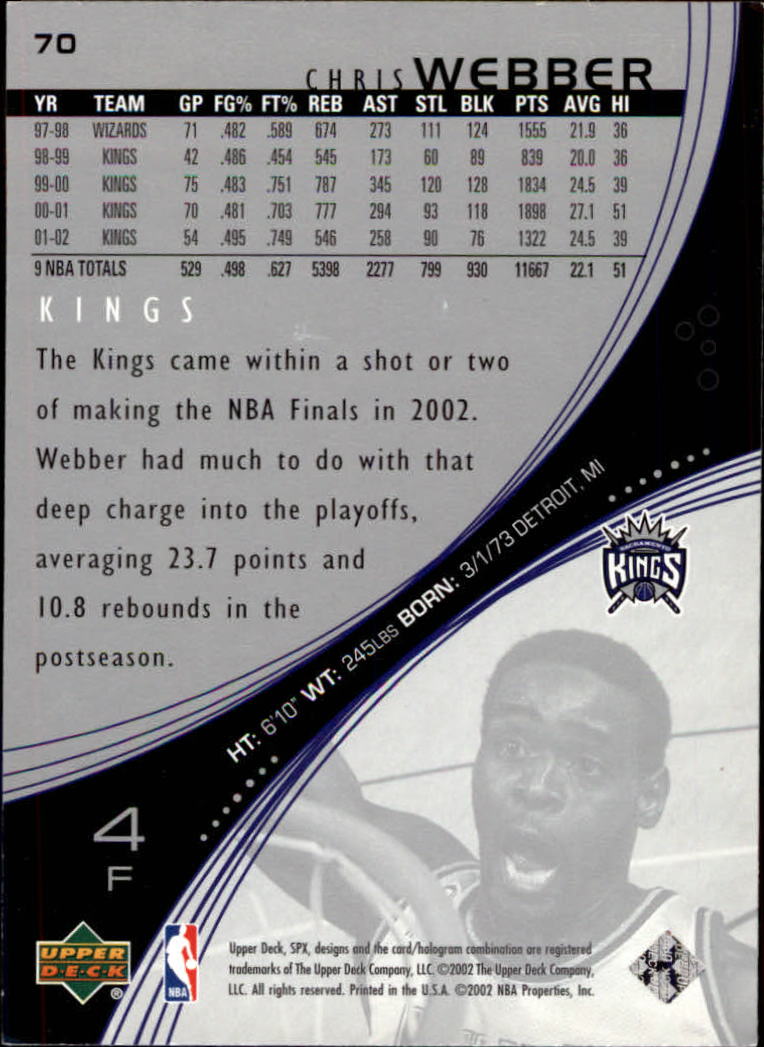 Chris webber cards (1994-2022) Kings Bullets 76ers - You Choose - Picture 169 of 258