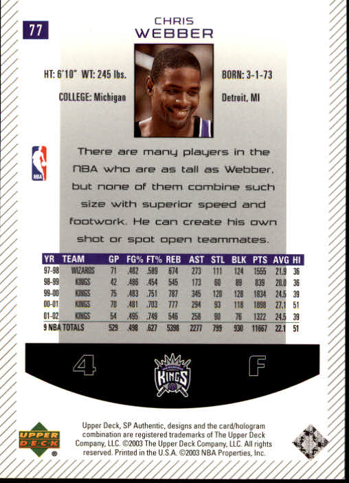Chris webber cards (1994-2022) Kings Bullets 76ers - You Choose - Picture 167 of 258