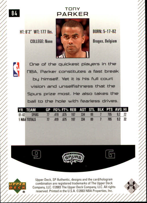 Tony Parker cards (2002-2018) Spurs Hornets - You Choose - Picture 11 of 227