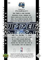 2002-03 SP Authentic Limited #131 Tracy McGrady SPEC back image