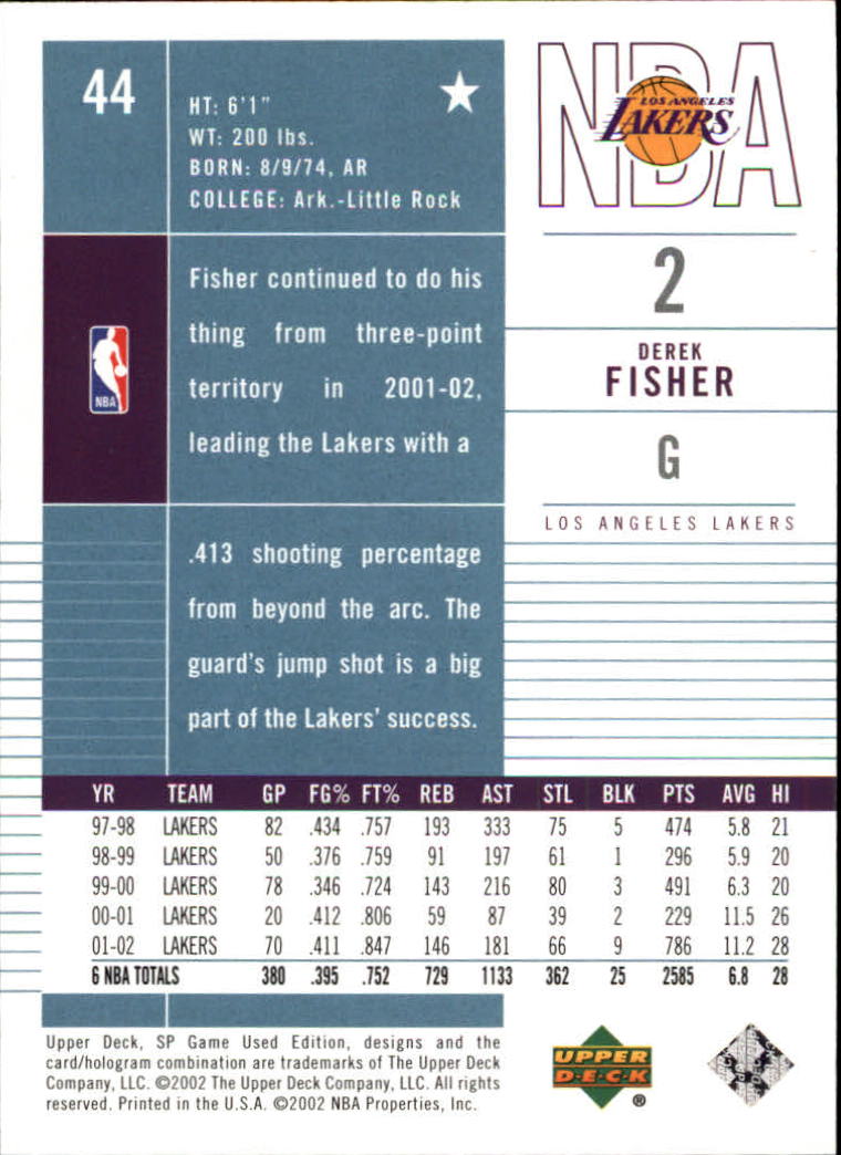 2002/2003 SP Game Used (Upper Deck) Basketball - Picture 17 of 17