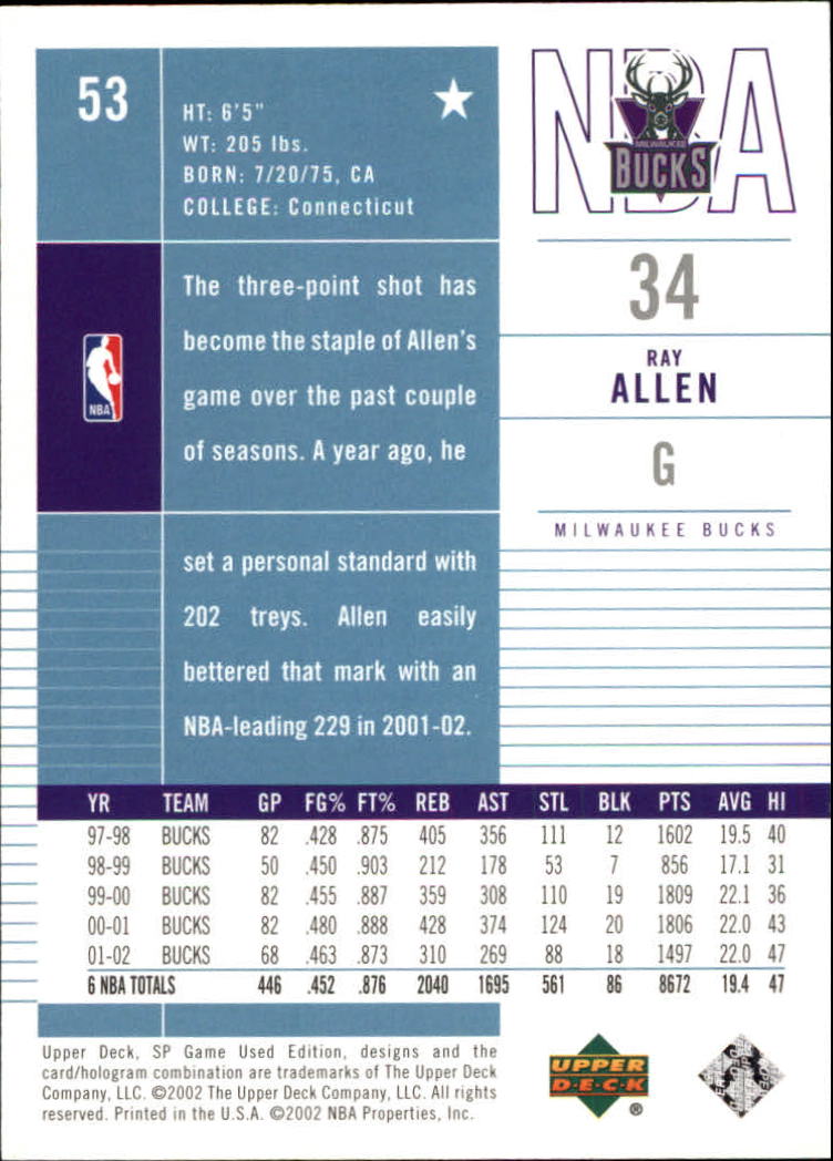 Ray Allen cards (1997-2021) Bucks Celtics Sonics Heat - Picture 155 of 349
