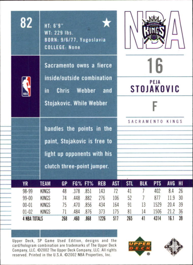 2002/2003 SP Game Used (Upper Deck) Basketball - Picture 9 of 17